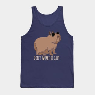 Retro Rodent Funny Capybara Don't Be Worry Be Capy Rodent Tank Top